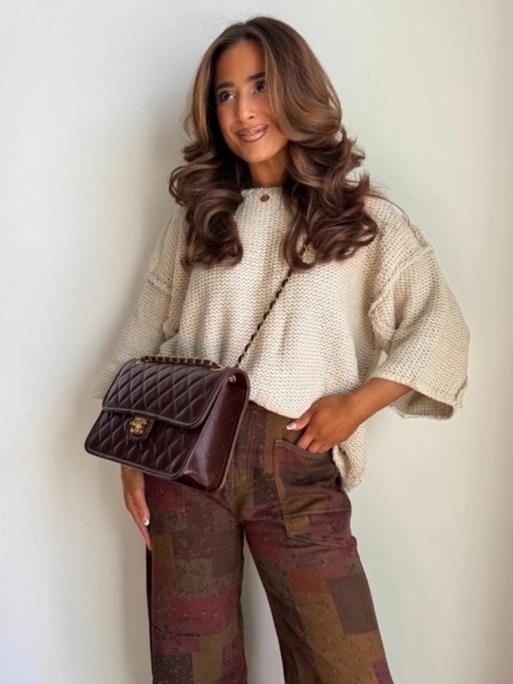 Vici Cream Cotton Oversized Sweater